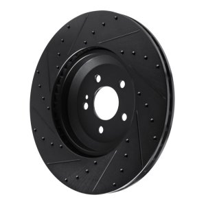 Mercedes-Benz E450 Brake Rotor (1) - Rear Right - R1 Concepts - Drilled & Slotted - Black - `17-`23